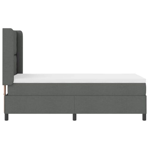 Box spring krevet Tamno siva 90 x 200 cm tkanina - Tamno siva 90 x 200 cm Dizajn s rombovima Cijena
