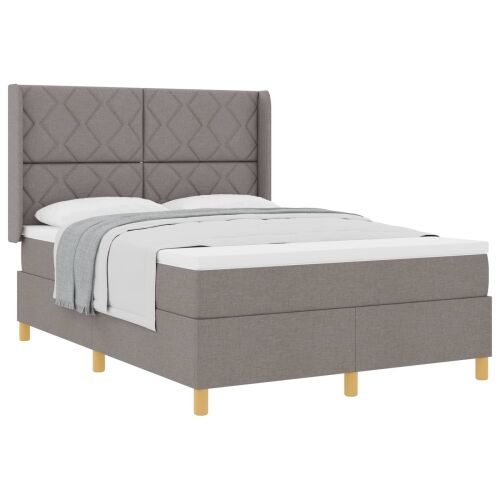 Box spring krevet Sivo-smeđa 140 x 200 cm tkanina - Sivo-smeđa 140 x 200 cm Dizajn s rombovima Cijena