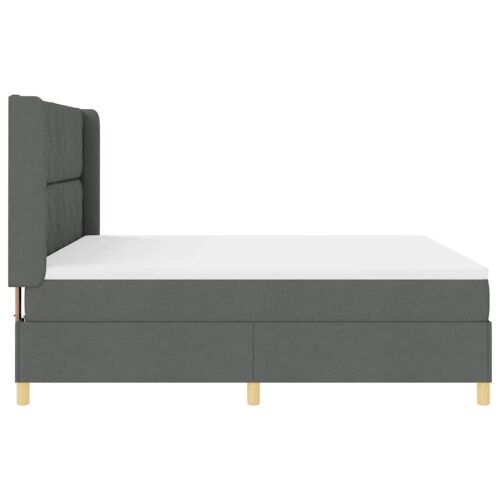 Box spring krevet Tamno siva 180 x 200 cm tkanina - Tamno siva 180 x 200 cm Dizajn s rombovima Cijena