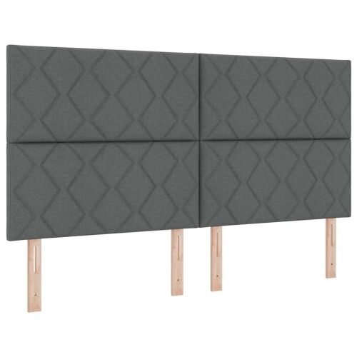 Box spring krevet Tamno siva 180 x 200 cm tkanina - Tamno siva 180 x 200 cm Dizajn s rombovima Cijena