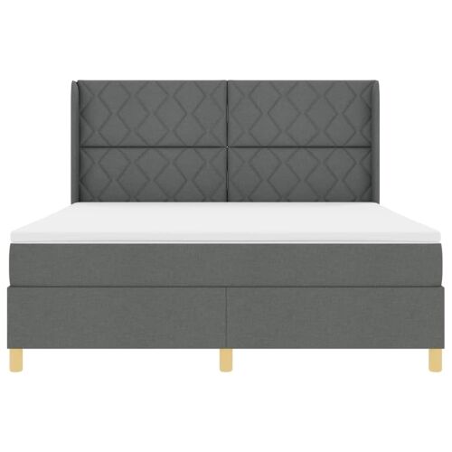 Box spring krevet Tamno siva 180 x 200 cm tkanina - Tamno siva 180 x 200 cm Dizajn s rombovima Cijena