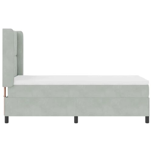 Box spring krevet Svijetlo siva 90 x 190 cm Baršun - Svjetlosiva 90 x 190 cm Kristal s dugmadima Cijena