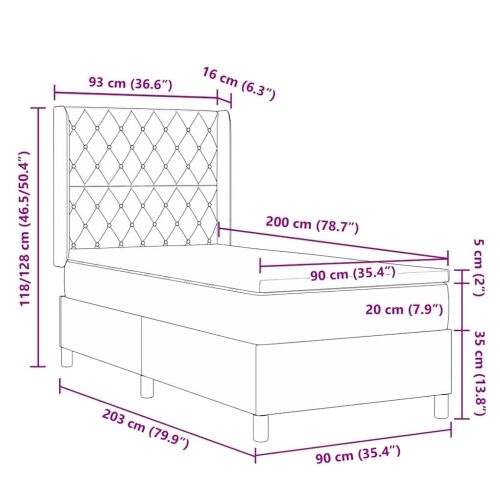 Box spring krevet Svijetlo siva 90 x 200 cm Baršun - Svjetlosiva 90 x 200 cm Kristal s dugmadima Cijena