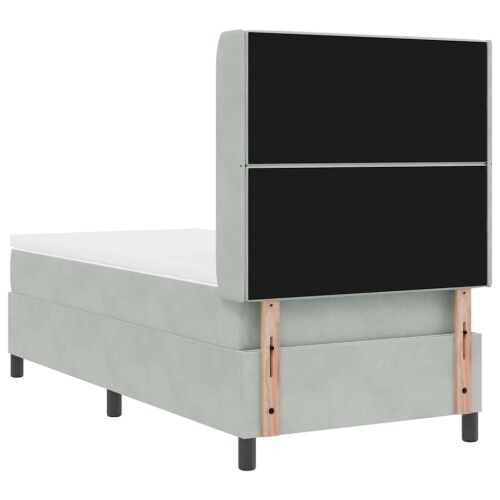 Box spring krevet Svijetlo siva 90 x 200 cm Baršun - Svjetlosiva 90 x 200 cm Kristal s dugmadima Cijena