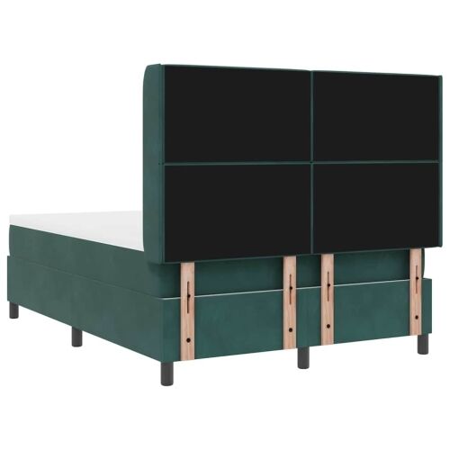 Box spring krevet Tamnozelena 140 x 200 cm Baršun - Tamnozelena 140 x 200 cm Kristal s dugmadima Cijena