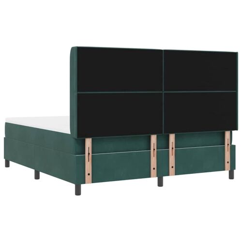 Box spring krevet Tamnozelena 180 x 200 cm Baršun - Tamnozelena 180 x 200 cm Kristal s dugmadima Cijena