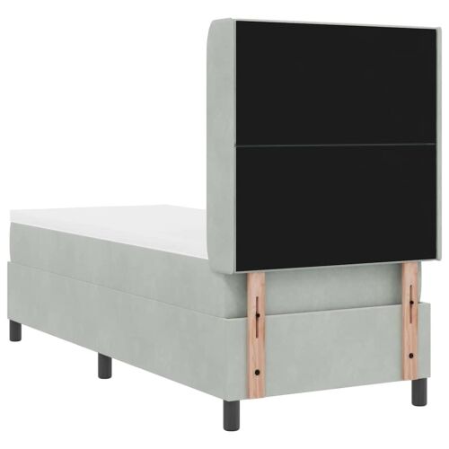 Box spring krevet Svijetlo siva 80 x 200 cm Baršun - Svjetlosiva 80 x 200 cm Dizajn s rombovima Cijena