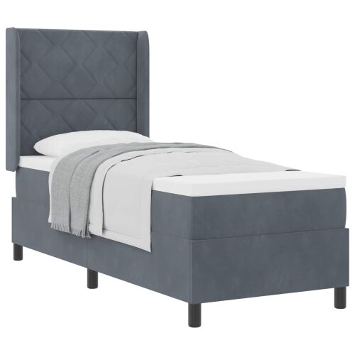 Box spring krevet Tamno siva 80 x 200 cm Baršun - Tamnosiva 80 x 200 cm Dizajn s rombovima Cijena