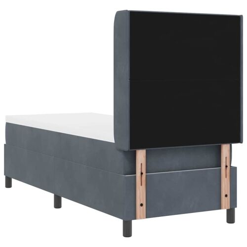 Box spring krevet Tamno siva 80 x 200 cm Baršun - Tamnosiva 80 x 200 cm Dizajn s rombovima Cijena