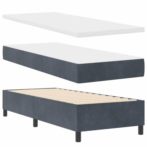 Box spring krevet Tamno siva 80 x 200 cm Baršun - Tamnosiva 80 x 200 cm Dizajn s rombovima Cijena