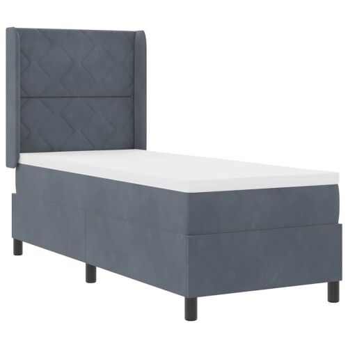 Box spring krevet Tamno siva 80 x 200 cm Baršun - Tamnosiva 80 x 200 cm Dizajn s rombovima Cijena
