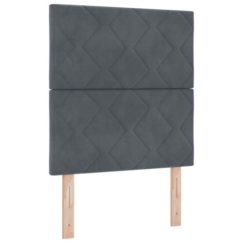 Box spring krevet Tamno siva 80 x 200 cm Baršun - Tamnosiva 80 x 200 cm Dizajn s rombovima Cijena