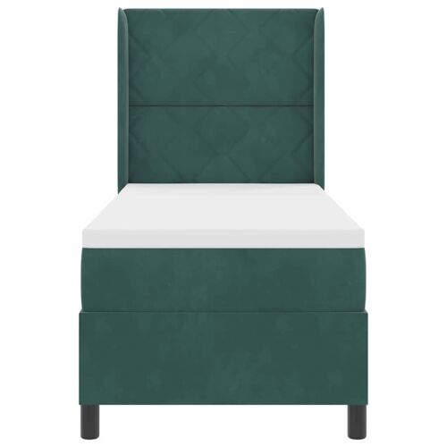 Box spring krevet Tamnozelena 80 x 200 cm Baršun - Tamnozelena 80 x 200 cm Dizajn s rombovima Cijena