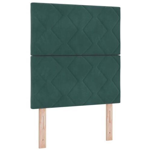 Box spring krevet Tamnozelena 80 x 200 cm Baršun - Tamnozelena 80 x 200 cm Dizajn s rombovima Cijena