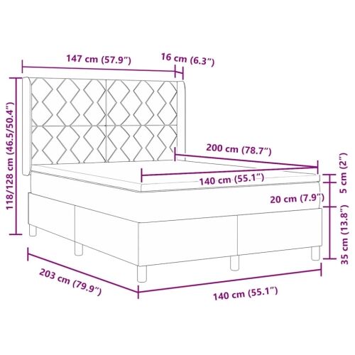 Box spring krevet Ružičasta 140 x 190 cm Baršun - Ružičasta 140 x 190 cm Dizajn s rombovima Cijena