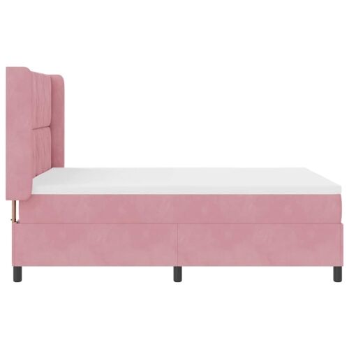 Box spring krevet Ružičasta 140 x 200 cm Baršun - Ružičasta 140 x 200 cm Dizajn s rombovima Cijena