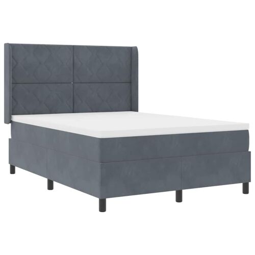 Box spring krevet Tamno siva 160 x 200 cm Baršun - Tamno siva 160 x 200 cm Dizajn s rombovima Cijena