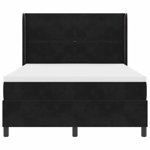 Box spring krevet s uzglavljem Crna 160 x 200 cm Baršun - Crna 160 x 200 cm Dizajn s rombovima Cijena