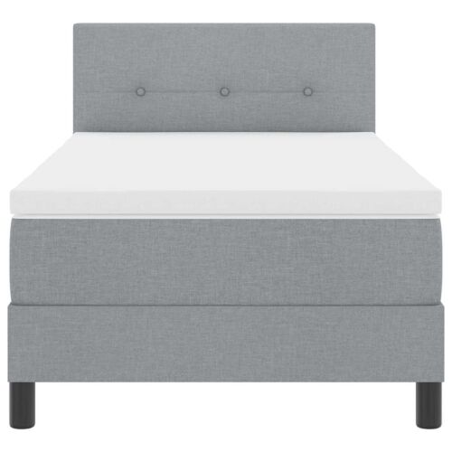 Box spring krevet Svjetlosiva 80 x 200 cm tkanina - Svjetlosiva 80 x 200 cm Prošiveno gumbima Cijena