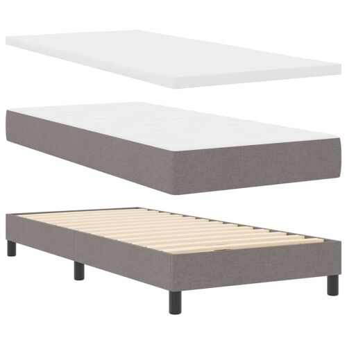 Box spring krevet Sivo-smeđa 100 x 200 cm tkanina - Sivo-smeđa 100 x 200 cm Prošiveno gumbima Cijena