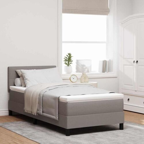 Box spring krevet Sivo-smeđa 100 x 200 cm tkanina - Sivo-smeđa 100 x 200 cm Prošiveno gumbima Cijena