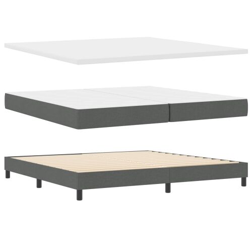 Box spring krevet Tamno siva 200 x 200 cm tkanina - Tamno siva 200 x 200 cm Prošiveno gumbima Cijena