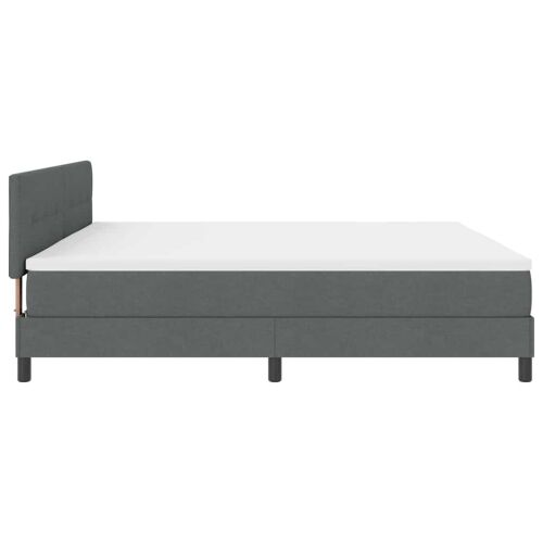Box spring krevet Tamno siva 200 x 200 cm tkanina - Tamno siva 200 x 200 cm Prošiveno gumbima Cijena