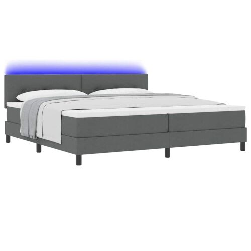 Box spring krevet Tamno siva 200 x 200 cm tkanina - Tamno siva 200 x 200 cm Prošiveno gumbima Cijena