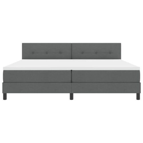 Box spring krevet Tamno siva 200 x 200 cm tkanina - Tamno siva 200 x 200 cm Prošiveno gumbima Cijena