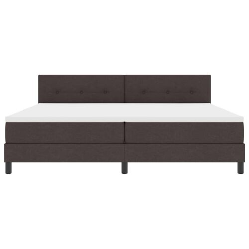 Box spring krevet Tamno smeđa 200 x 200 cm tkanina - Tamno smeđa 200 x 200 cm Prošiveno gumbima Cijena