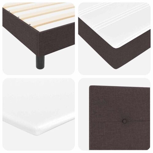 Box spring krevet Tamno smeđa 200 x 200 cm tkanina - Tamno smeđa 200 x 200 cm Prošiveno gumbima Cijena