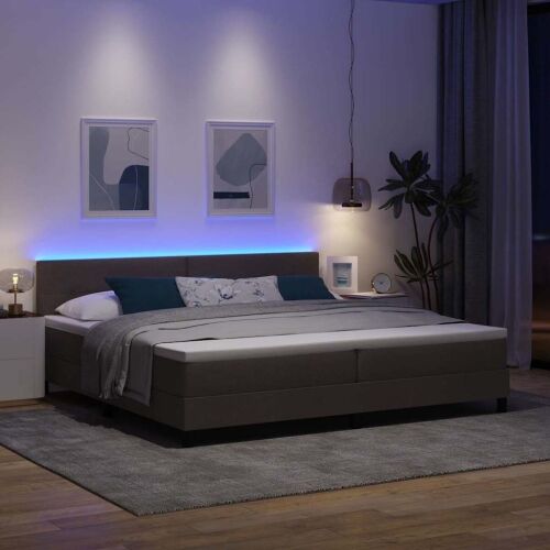 Box spring krevet Tamno smeđa 200 x 200 cm tkanina - Tamno smeđa 200 x 200 cm Prošiveno gumbima Cijena