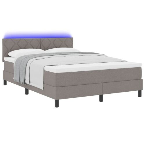 Box spring krevet Sivo-smeđa 140 x 200 cm tkanina - Sivo-smeđa 140 x 200 cm Dizajn dijamantskog bloka Cijena