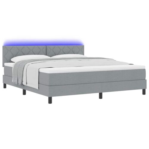 Box spring krevet Svjetlosiva 180 x 200 cm tkanina - Svjetlosiva 180 x 200 cm Dizajn s rombovima Cijena