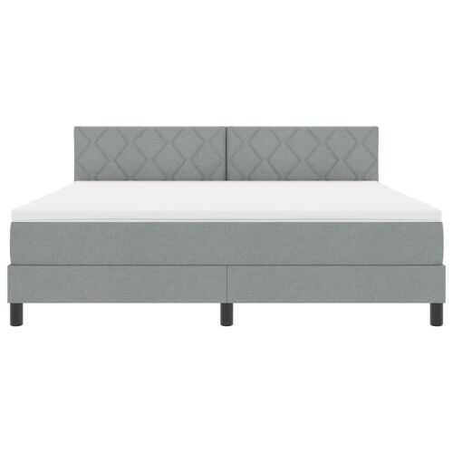 Box spring krevet Svjetlosiva 180 x 200 cm tkanina - Svjetlosiva 180 x 200 cm Dizajn s rombovima Cijena