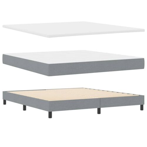 Box spring krevet Svjetlosiva 180 x 200 cm tkanina - Svjetlosiva 180 x 200 cm Dizajn s rombovima Cijena