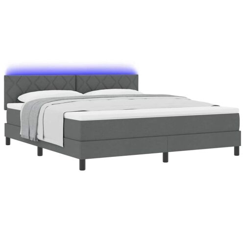 Box spring krevet Tamno siva 180 x 200 cm tkanina - Tamno siva 180 x 200 cm Dizajn s rombovima Cijena