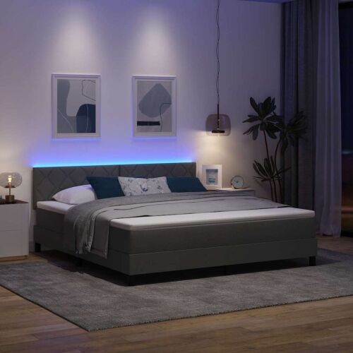 Box spring krevet Tamno siva 180 x 200 cm tkanina - Tamno siva 180 x 200 cm Dizajn s rombovima Cijena