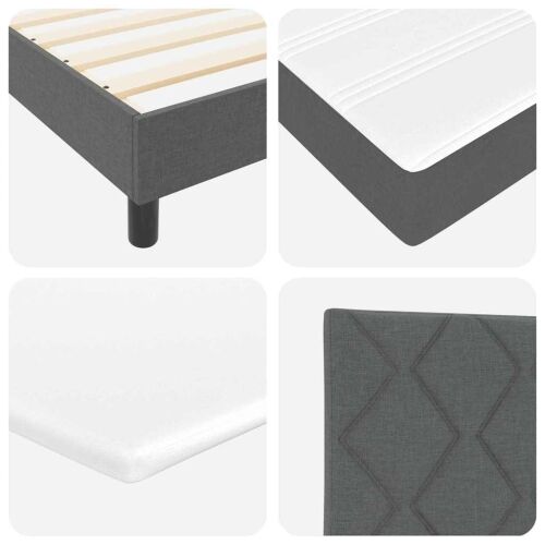 Box spring krevet Tamno siva 180 x 200 cm tkanina - Tamno siva 180 x 200 cm Dizajn s rombovima Cijena