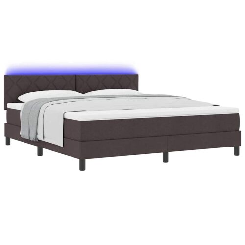 Box spring krevet Tamno smeđa 180 x 200 cm tkanina - Tamno smeđa 180 x 200 cm Dizajn s rombovima Cijena