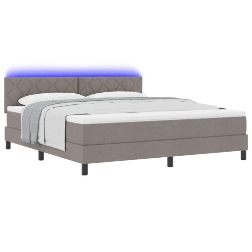 Box spring krevet Sivo-smeđa 180 x 200 cm tkanina - Sivo-smeđa 180 x 200 cm Dizajn s rombovima Cijena