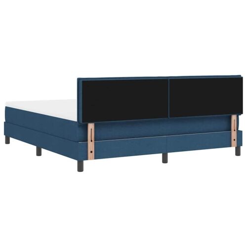 Box spring krevet s LED trakama Plava 180 x 200 cm tkanina - Plava 180 x 200 cm Dizajn s rombovima Cijena