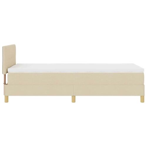LED Box Spring Krevet s LED trakama Krema 90 x 200 cm tkanina - Krema 90 x 200 cm Prošiveno gumbima Cijena