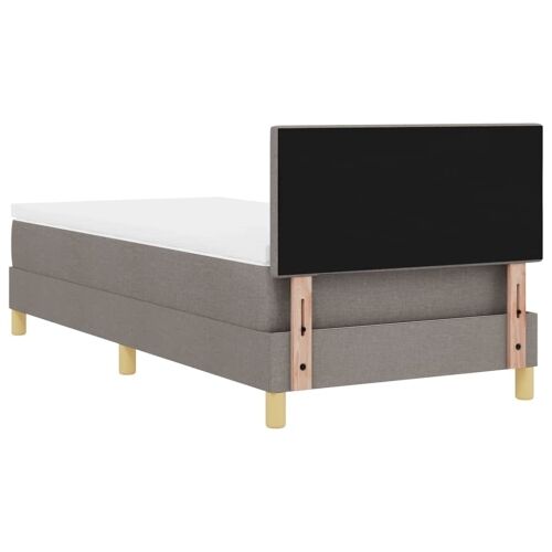 LED Box Spring Krevet Sivo-smeđa 100 x 200 cm tkanina - Sivo-smeđa 100 x 200 cm Prošiveno gumbima Cijena