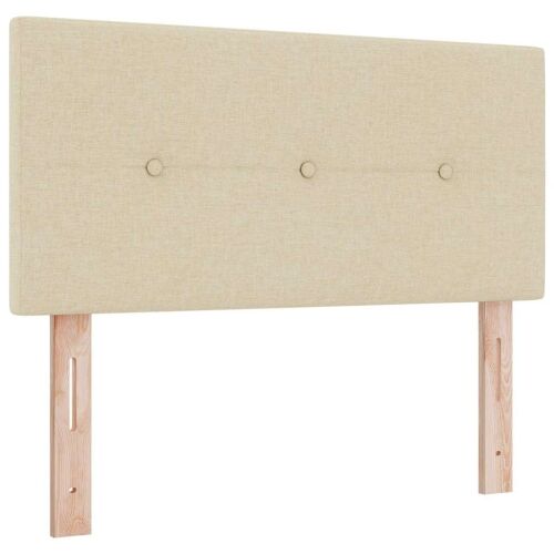 LED Box Spring Krevet s LED trakama Krema 100 x 200 cm tkanina - Krema 100 x 200 cm Prošiveno gumbima Cijena
