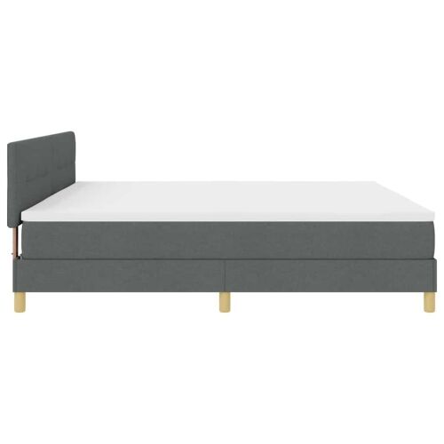 LED Box Spring Krevet Tamno siva 200 x 200 cm tkanina - Tamno siva 200 x 200 cm Prošiveno gumbima Cijena