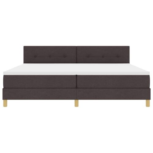 LED Box Spring Krevet Tamno smeđa 200 x 200 cm tkanina - Tamno smeđa 200 x 200 cm Prošiveno gumbima Cijena