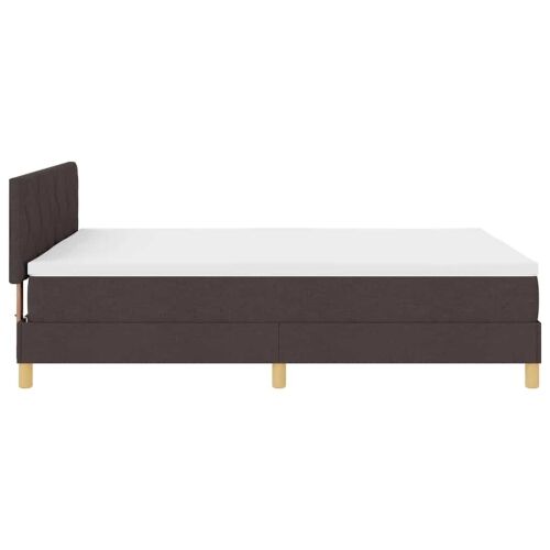 LED Box Spring Krevet Tamno smeđa 140 x 190 cm tkanina - Tamno smeđa 140 x 190 cm Dizajn s rombovima Cijena