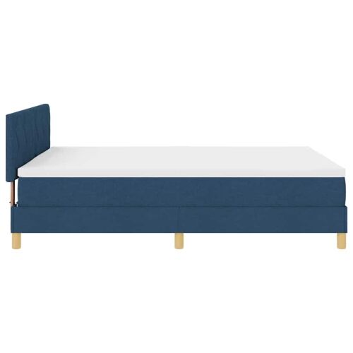 LED Box Spring Krevet s LED trakama Plava 140 x 200 cm tkanina - Plava 140 x 200 cm Dizajn s rombovima Cijena
