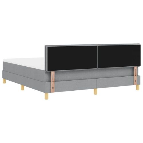 LED Box Spring Krevet Svijetlo siva 180 x 200 cm tkanina - Svjetlosiva 180 x 200 cm Dizajn s rombovima Cijena